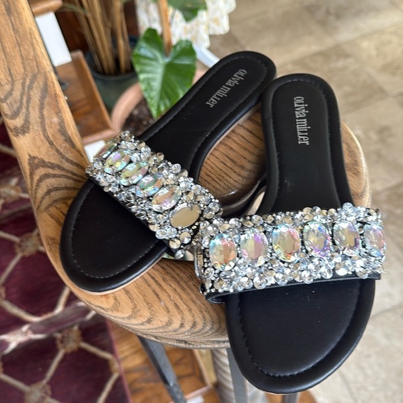 Olivia Miller black Jewel slip on excellent condition size 10 ladies - Picture 4 of 11